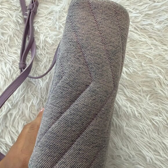 Saint Laurent Denim Y Quilted Monogram Toy Loulou Crossbody Bag Bleached Lilac - Picture 8 of 12